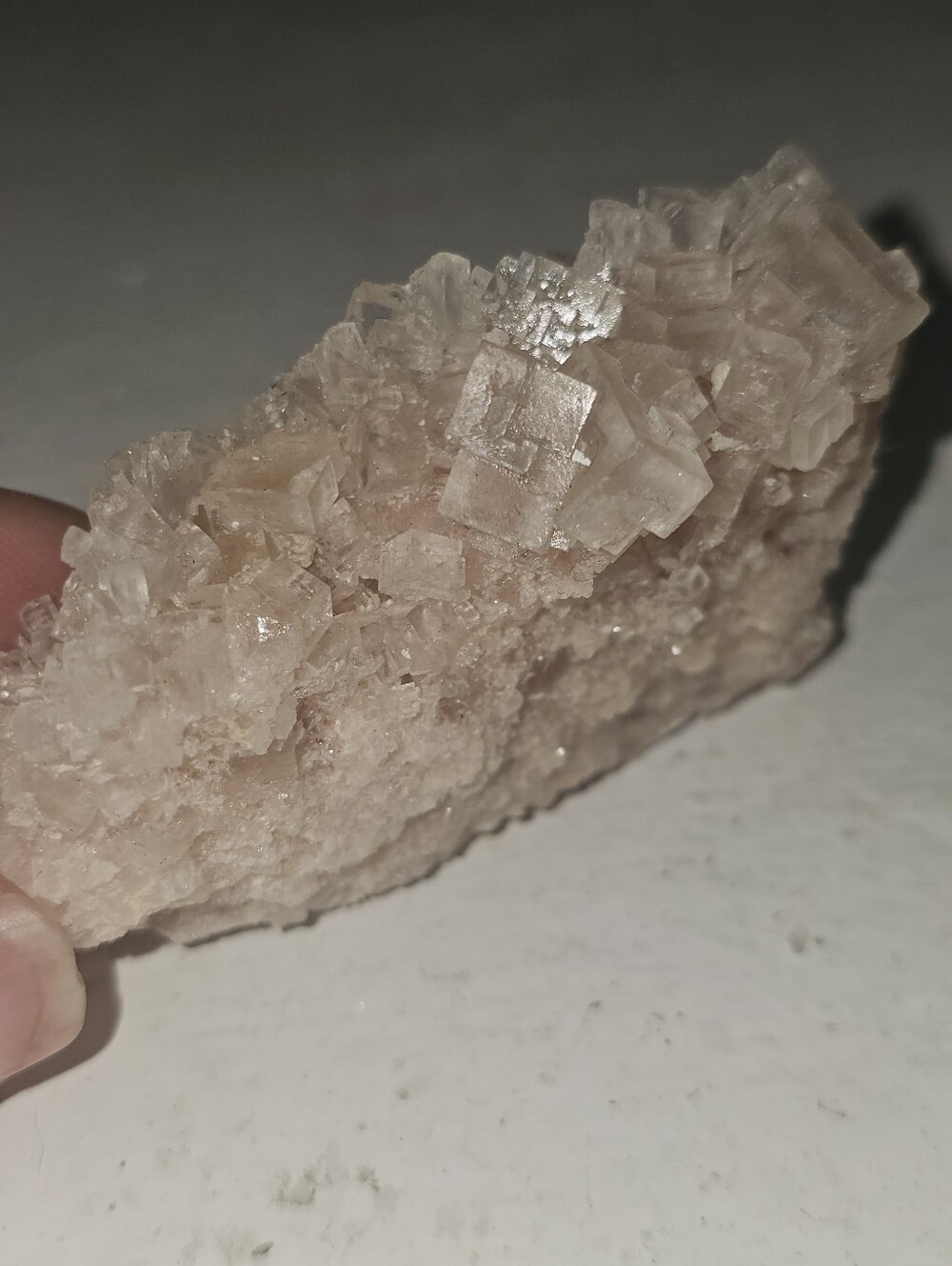 Pink Halite Crystal Cluster